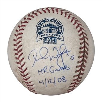 2008 David Wright Game Used and Signed OML Selig Baseball for Home Run #99 on 04/12/2008 (MLB Authenticated)